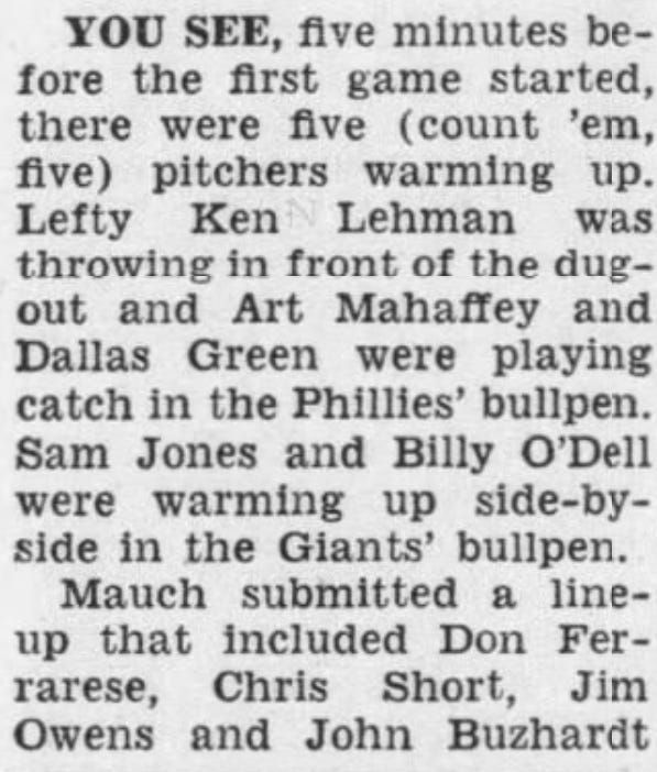 1961 Daily News Crazy Phillies Game