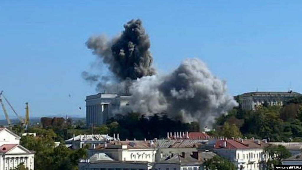 Earlier on September 22 Ukrainian forces appeared to have carried out a successful missile attack on Russia's Black Sea Fleet headquarters in Sevastopol, located on the occupied Crimean Peninsula.