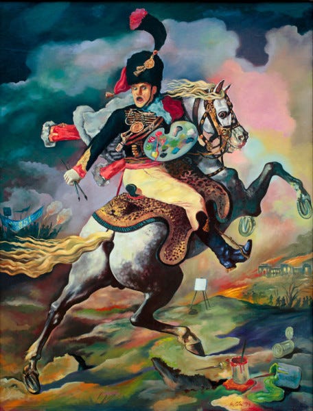 1974 - Maler der kontrolierten Torheit, Painter of controled Folly, 170x130cm