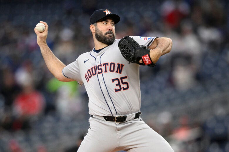 Justin Verlander allows 2 runs over 6 innings in season debut for Astros in  5-3 win over Nats - WTOP News