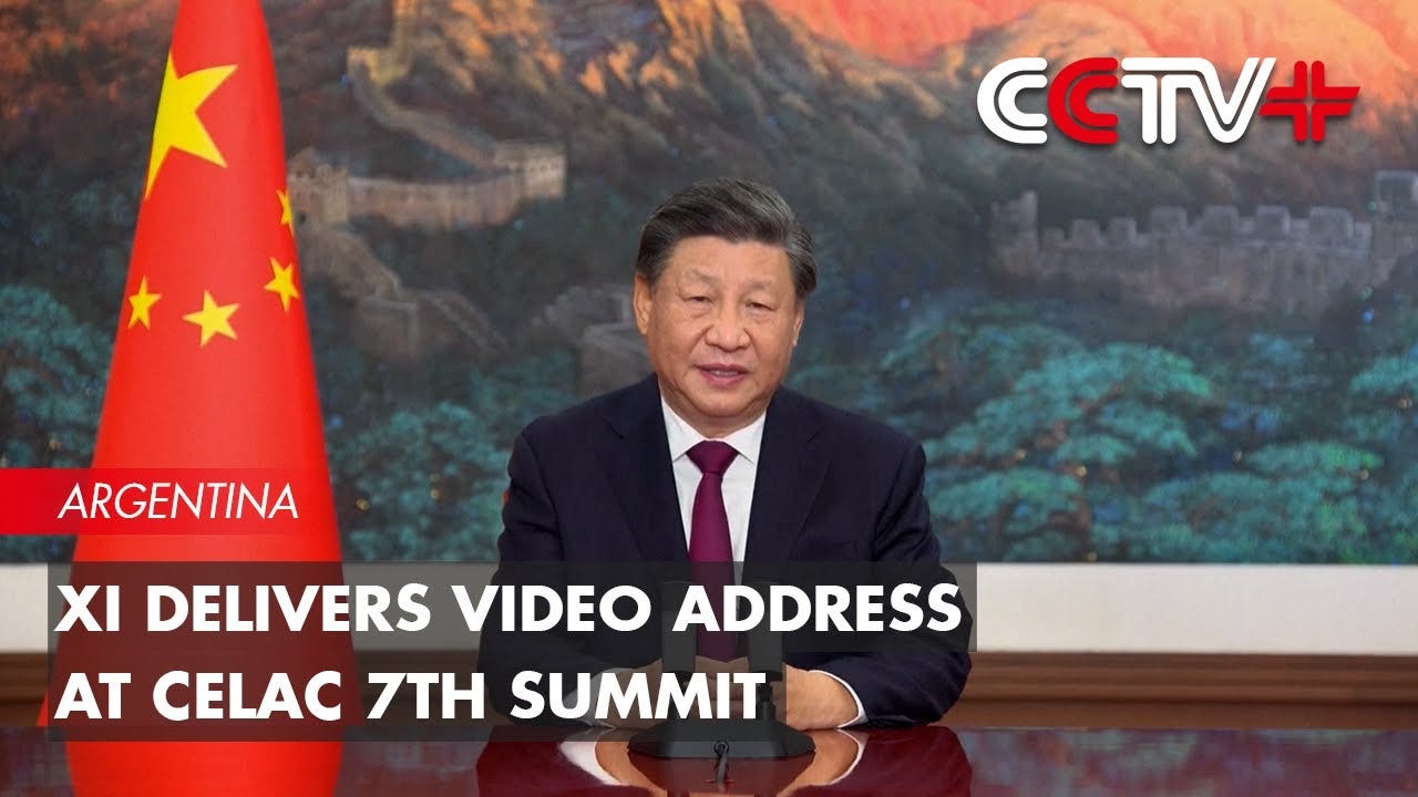 Xi Delivers Video Address at CELAC 7th Summit - YouTube