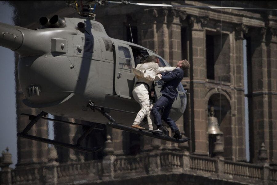 daniel craig spectre helicopter fight images