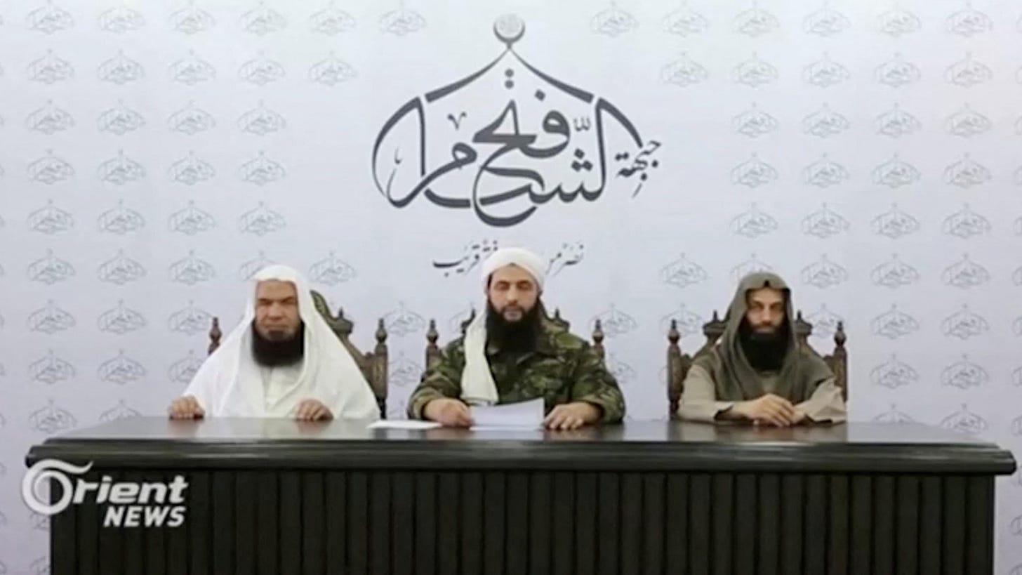 Screengrab of video showing Abu Mohammed al-Jolani speaking in 2016 under the banner of Jabhat Fatah al-Sham