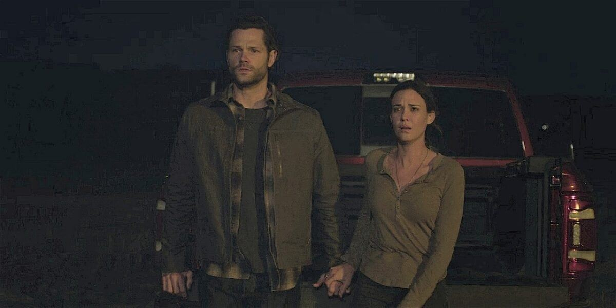 Walker Jared Padalecki and Geri holding hands after seeing dead Emily 109.