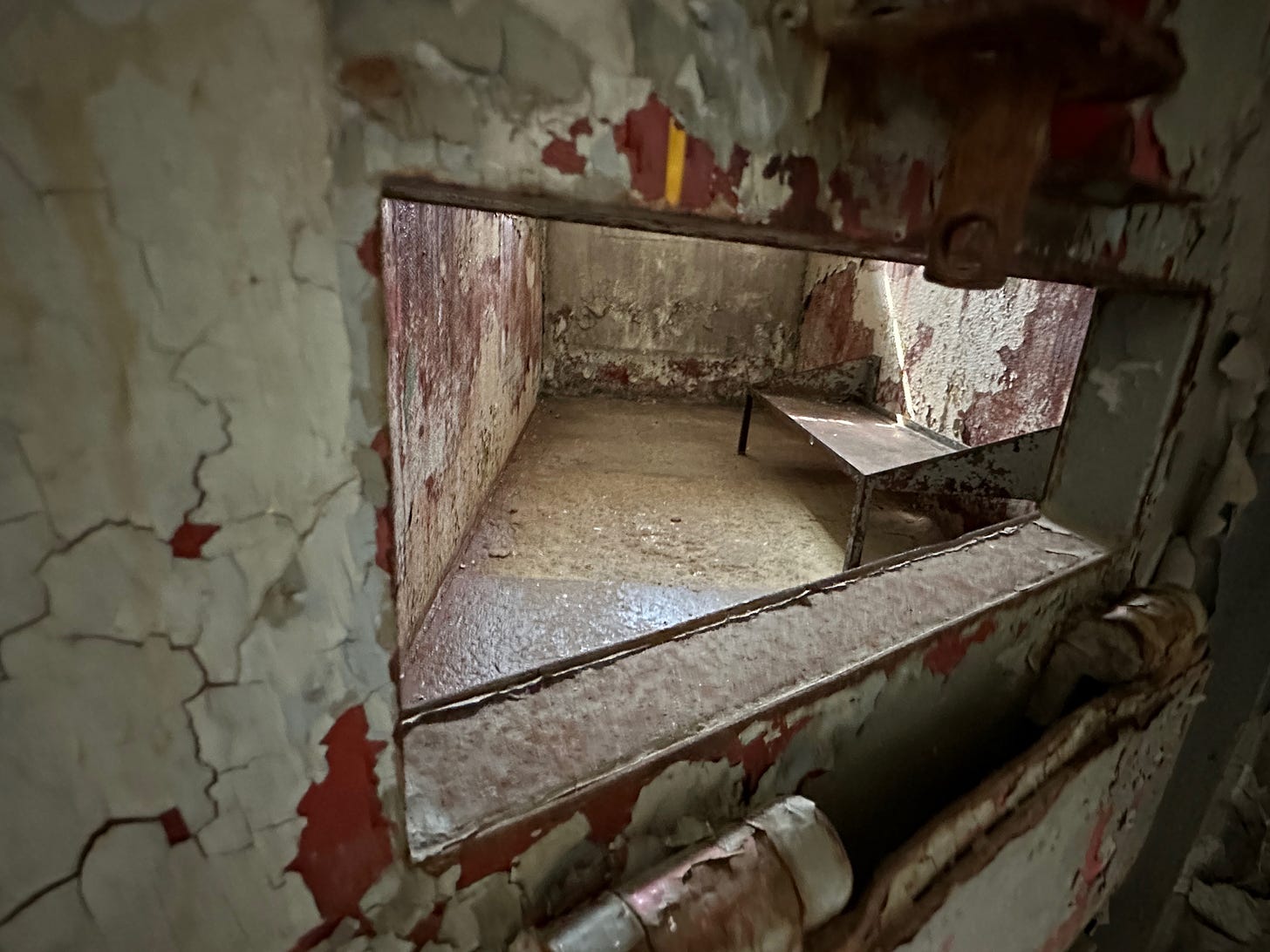 27 April 2024: An outside view of a solitary cell interior.