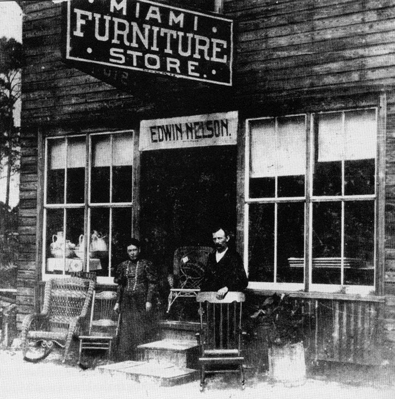 Cover: Original Miami Furniture Store location on NE First Street, west of North of Miami Avenue. 