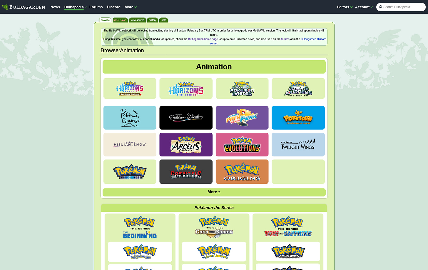 The Animation portal is the place to visit on Bulbapedia if you are interested in learning more about the Pokémon anime and movies (February 2025)