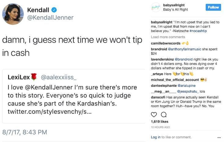 kendall jenner babys all right instagram slam