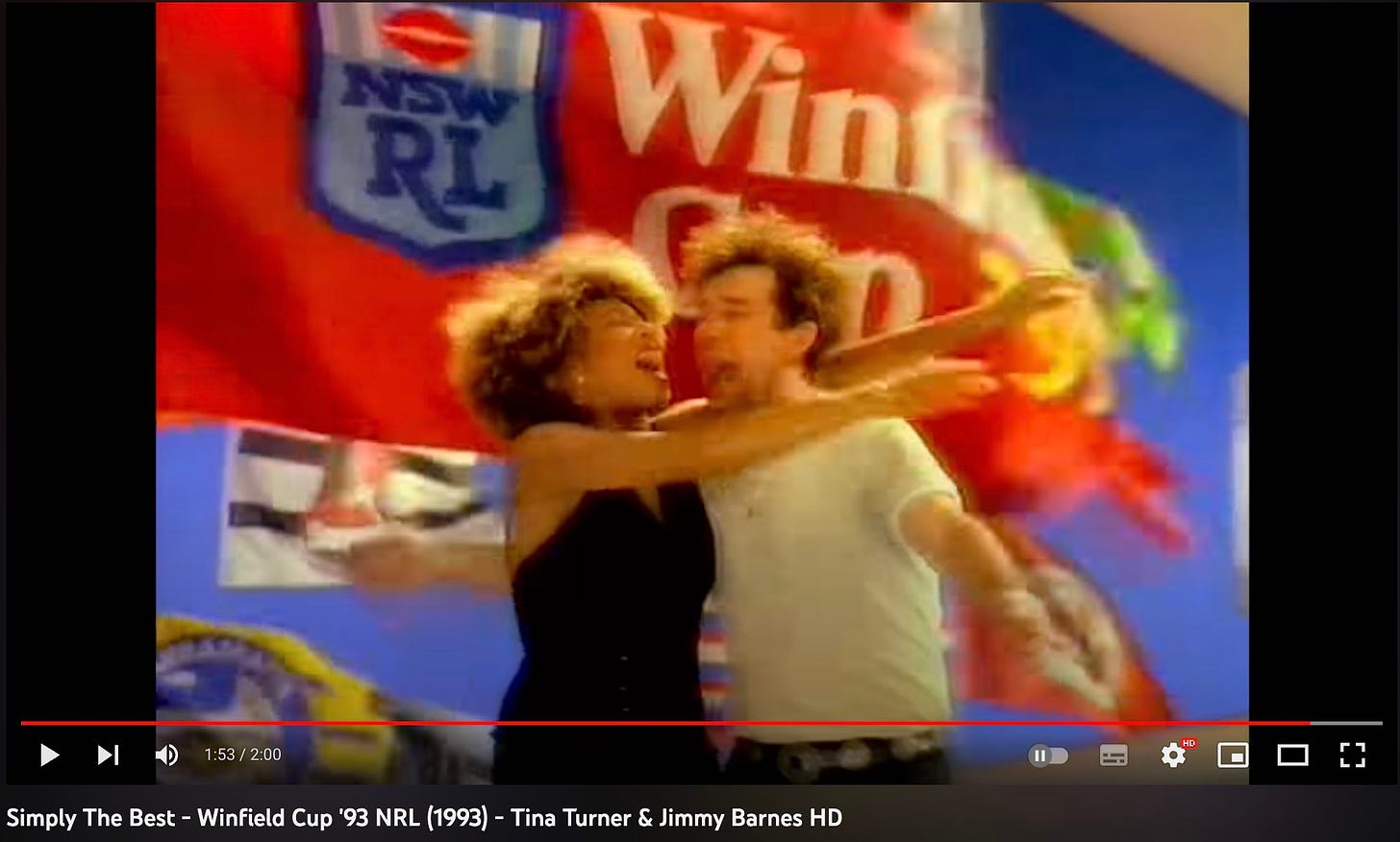 Tina Turner and Jimmy Barnes in the best ever NRL song clip - Simply The Best