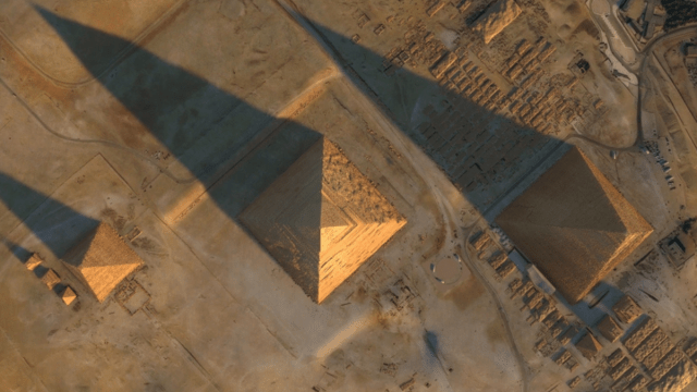 Cool drone footage of the Great Pyramid of Giza that starts at the tippy top  and widens out | Boing Boing