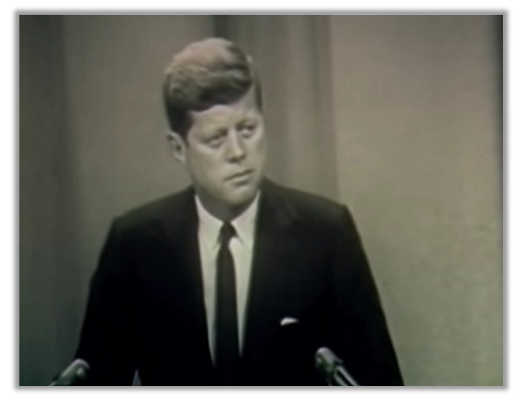 screenshot from JFK's first televised live press conference