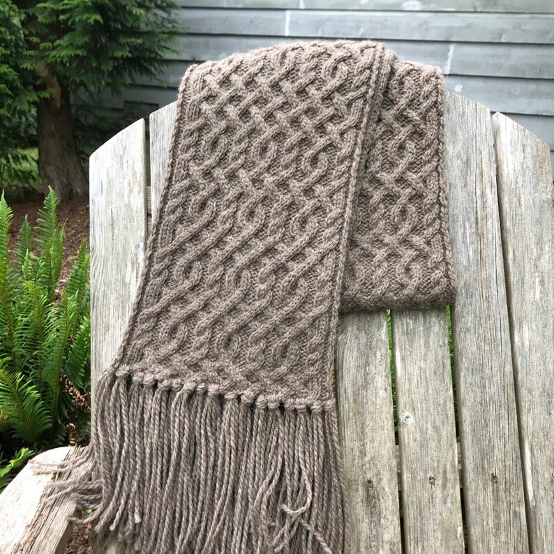 Creekwater Cabled Scarf Knitting Pattern image 3