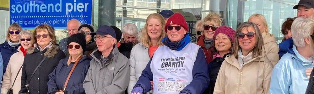 Bob Craven with supporters on Southend Pier