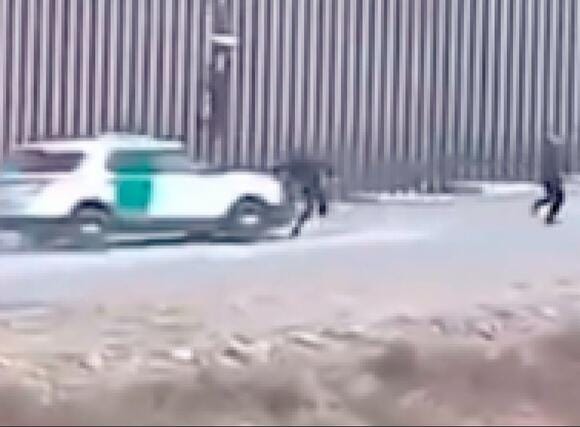 Border Patrol vehicle strikes Cartel Human Smuggling "Guide"