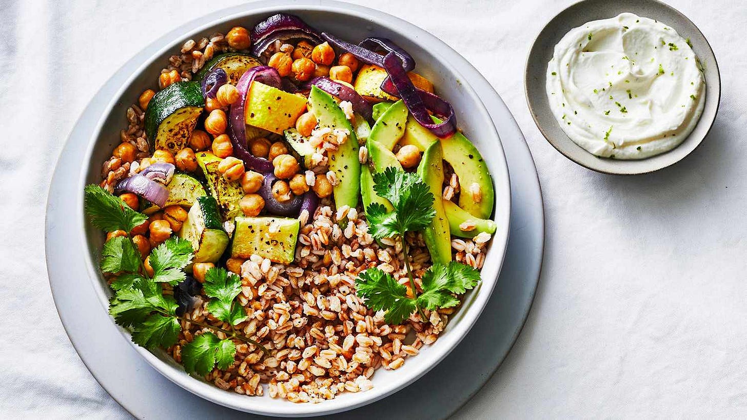 Summer Squash Farro Bowl