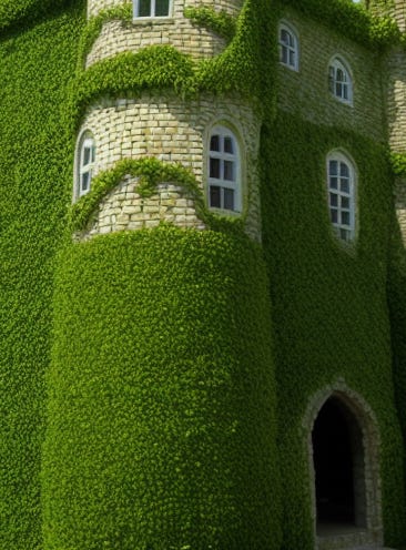 an ivy covered castle