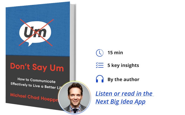 Don't Say Um Michael Chad Hoeppner Next Big Idea Club