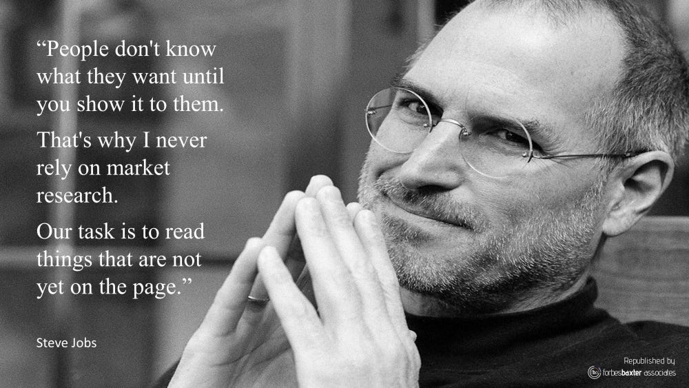 Steve Jobs quote on Market Research
