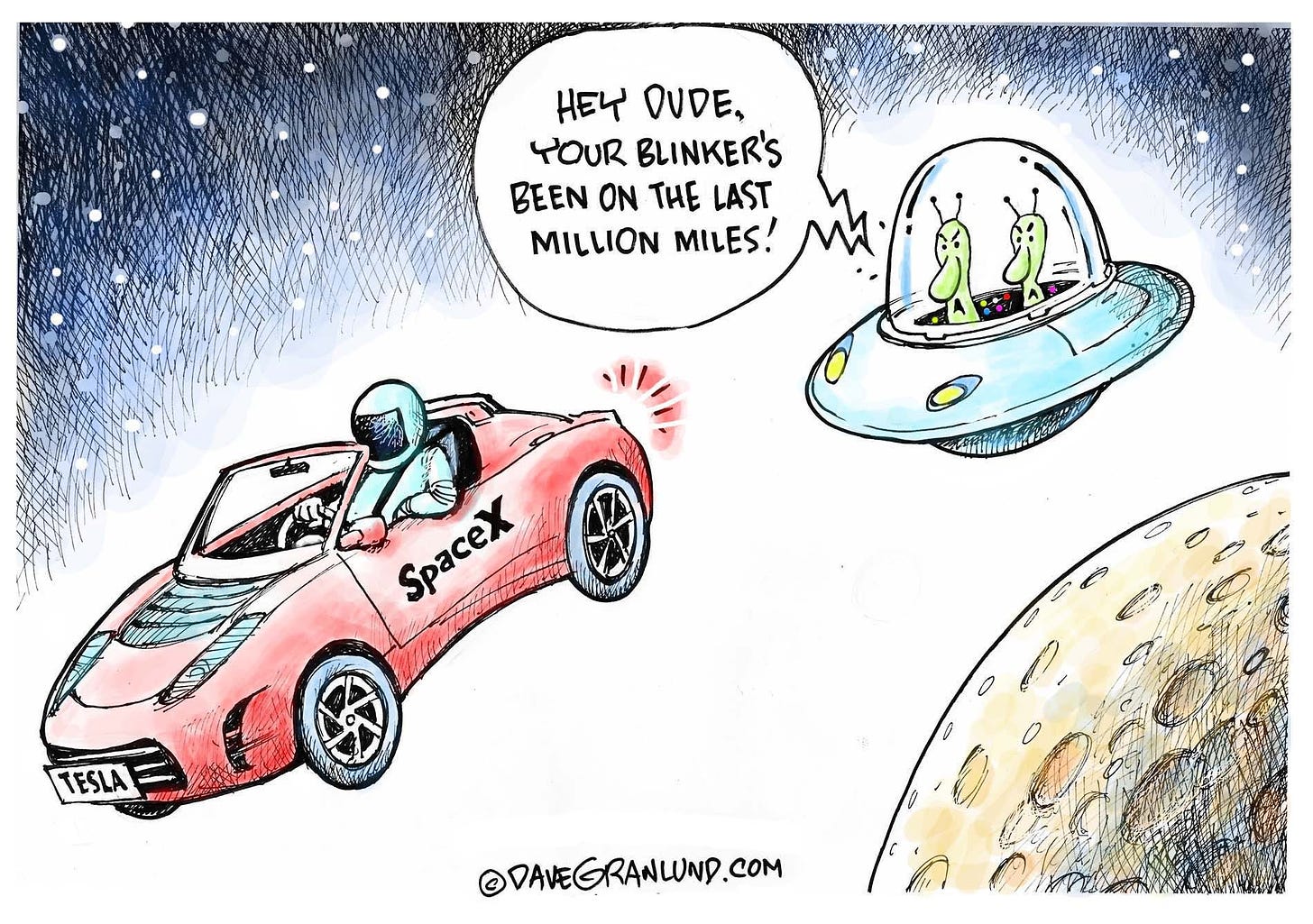 Granlund cartoon: SpaceX launch