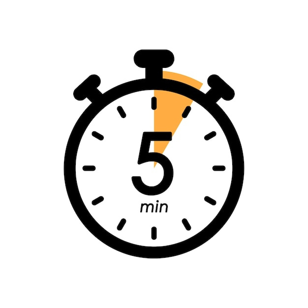 Premium Vector | Five minutes stopwatch icon timer symbol 5 min waiting  time vector illustration