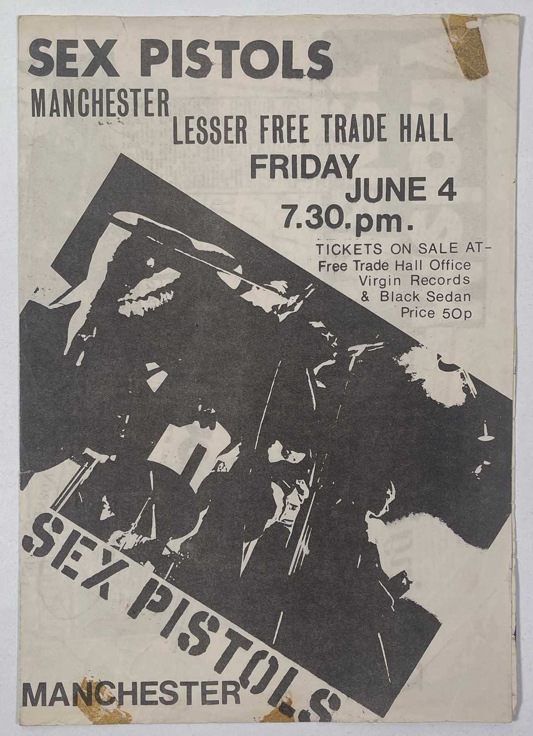 Flyer for Sex Pistol's show at Lesser Free Trade Hall