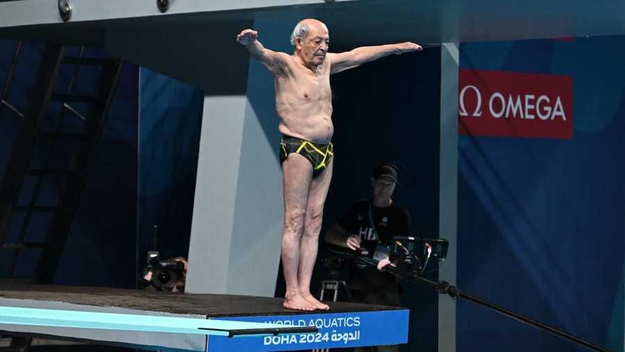 100-year-old diver performs dive at the 2024 World Championships