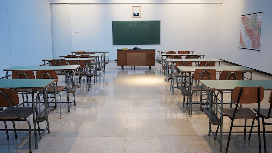 My last start of an academic - an empty classroom