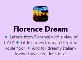 Florence as a Dream but also as a door to Italy