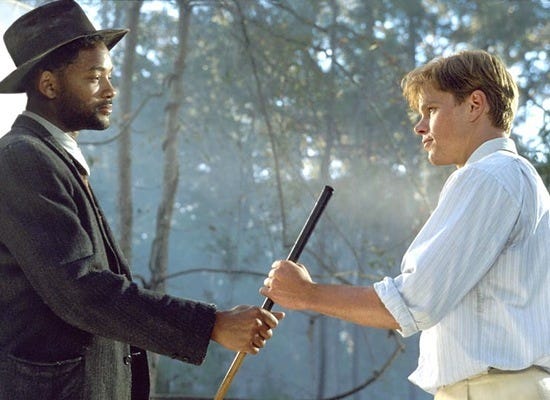 matt damon will smith hold bulge stick in legend of bagger vance best sports movie ever