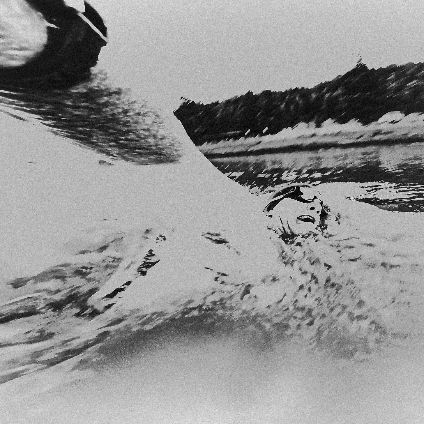 Swimmer Sean Openshaw mid-stroke as he swims in Lake Mary.