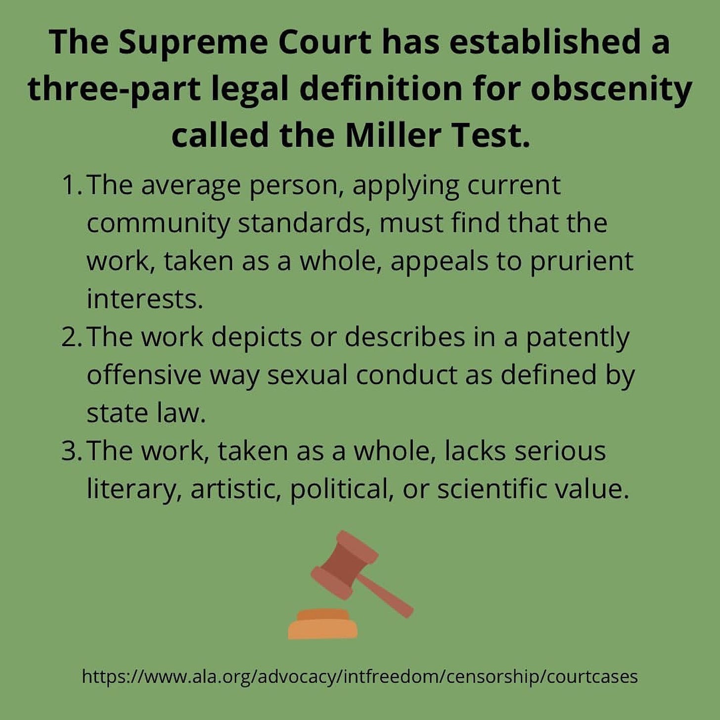 Image with text about the miller test