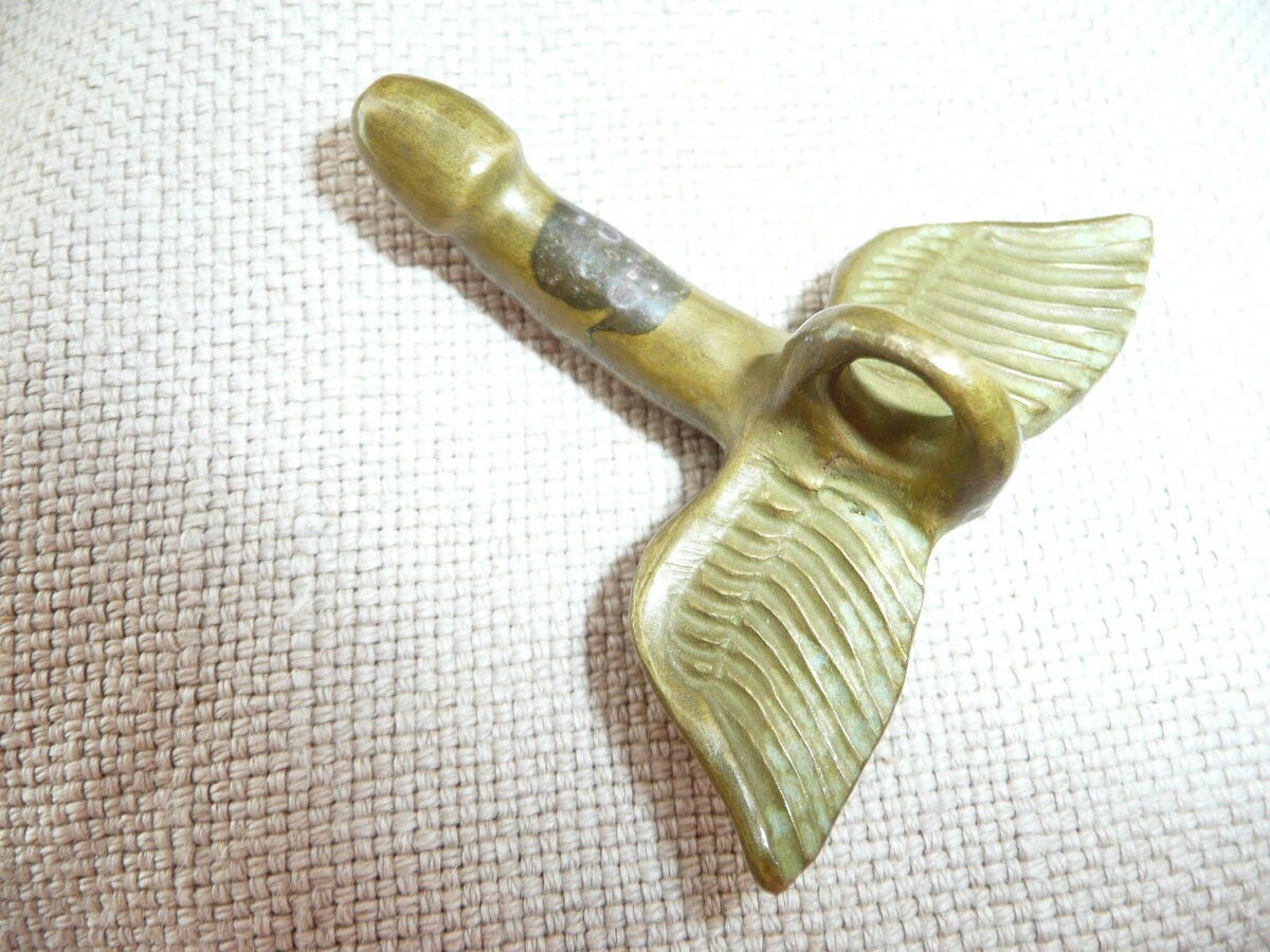 Nice Bronze Winged Phallus Pendant,Symbol of Ancient Roman God Fascinus,replica.  | eBay