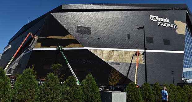 vikings stadium us bank repairs continue