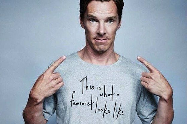Benedict Cumberbatch Proves He's Even More Perfect With A Feminism T-Shirt  | Feminist men, Benedict cumberbatch, Feminist