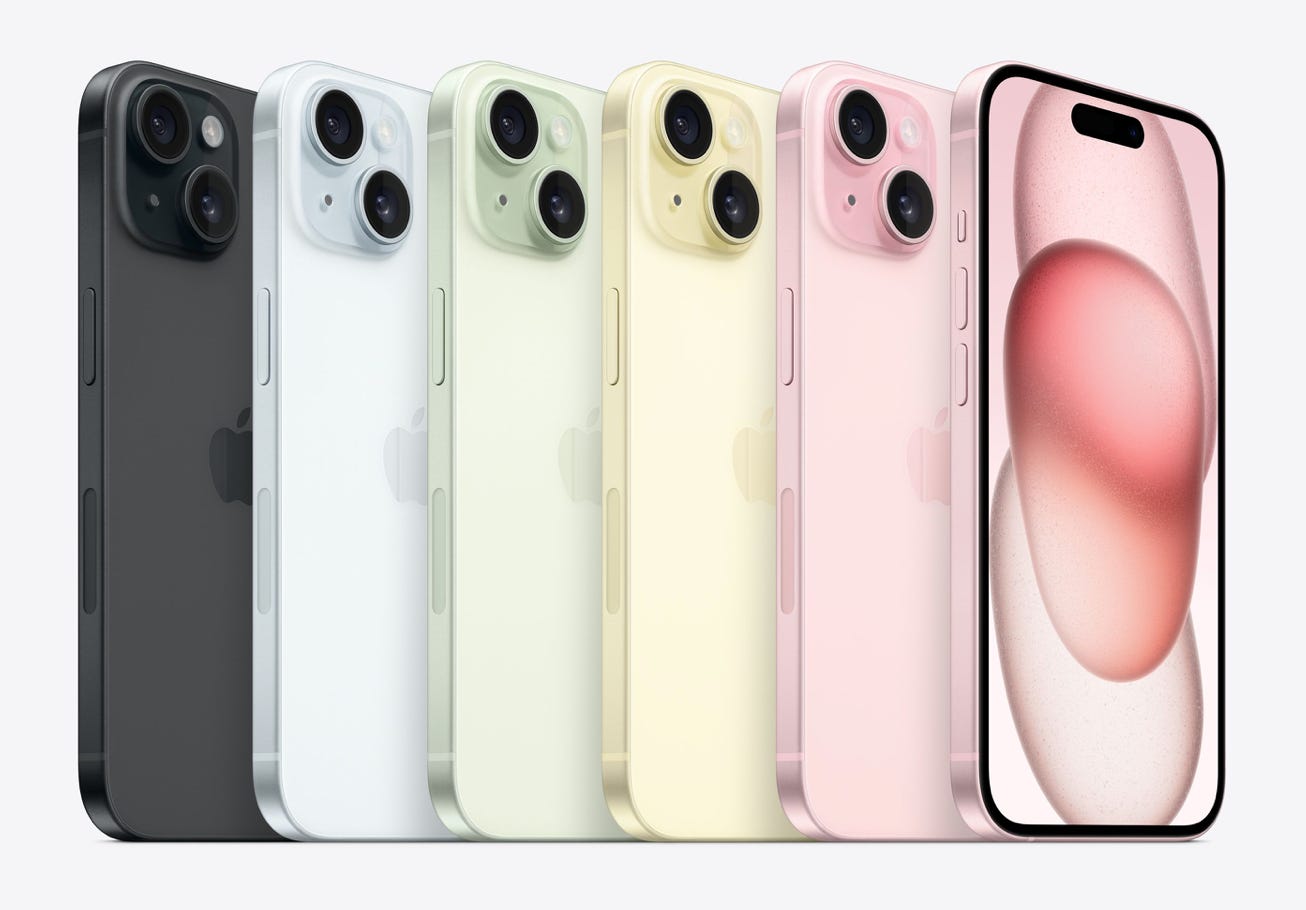 iPhone 15 colours.