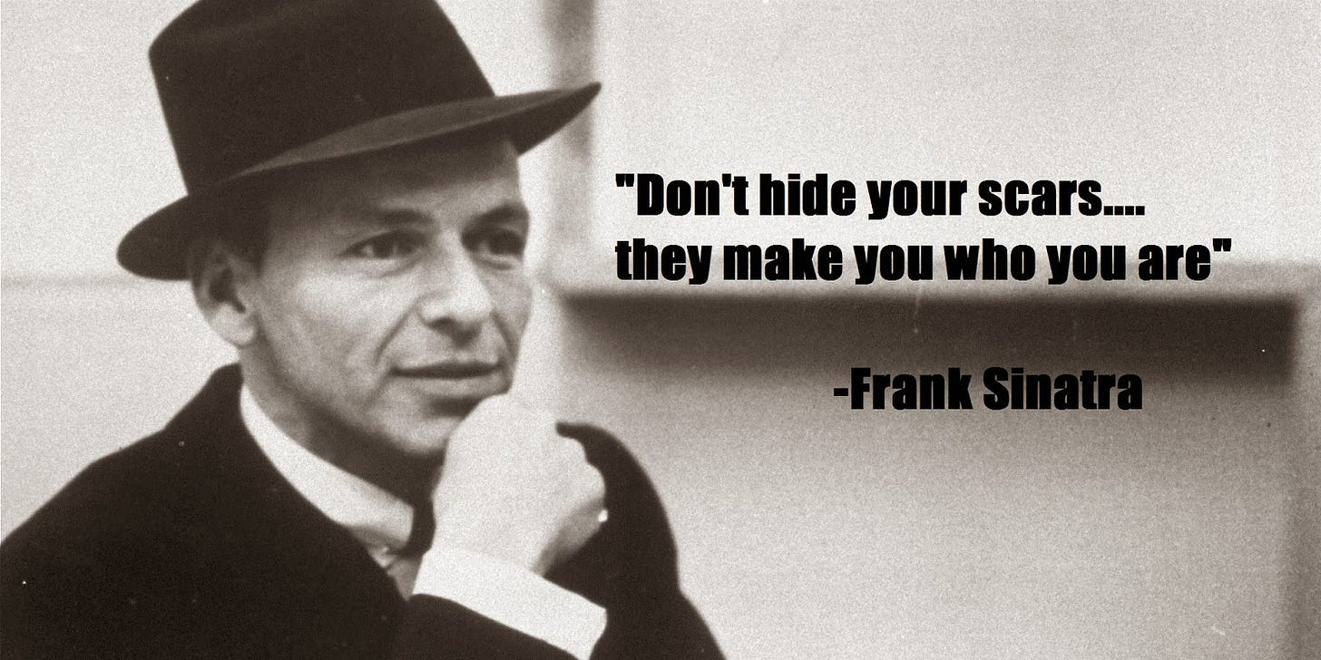 Sociolatte: "Don't hide your scars, they make you who you are" Frank ...
