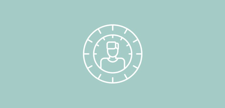 icon of a person at the centre of a circular target