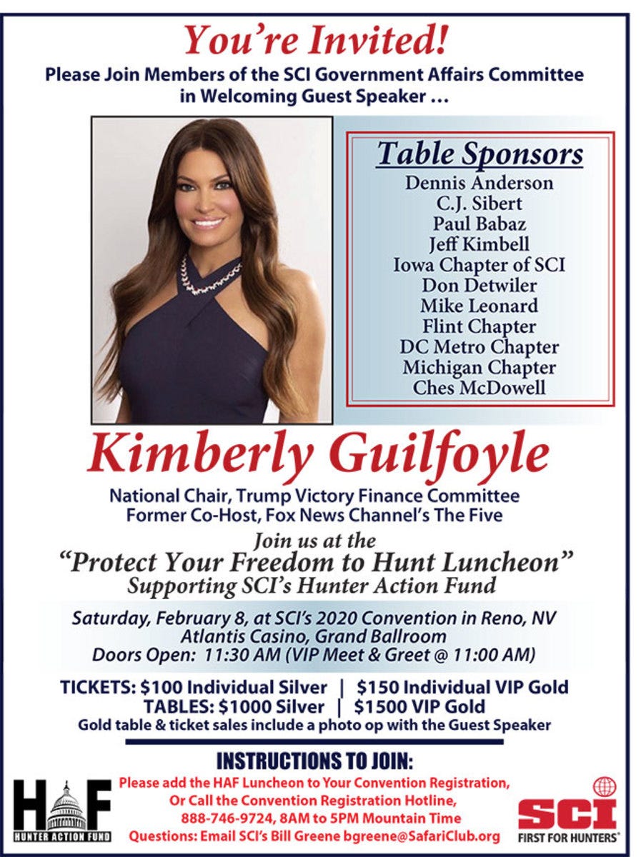 Trump Victory National Chair Kimberly Guilfoyle hosted an SCI fundraiser in 2020