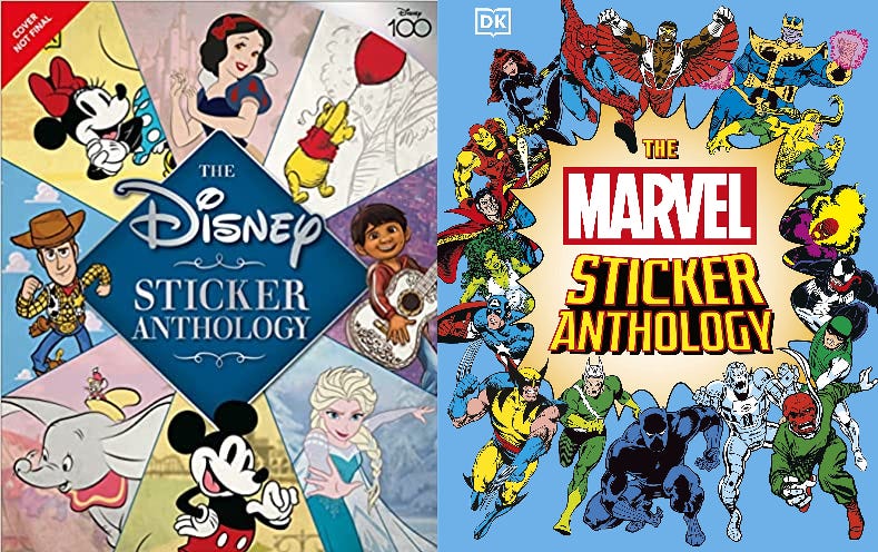 Disney and Marvel sticker anthologies