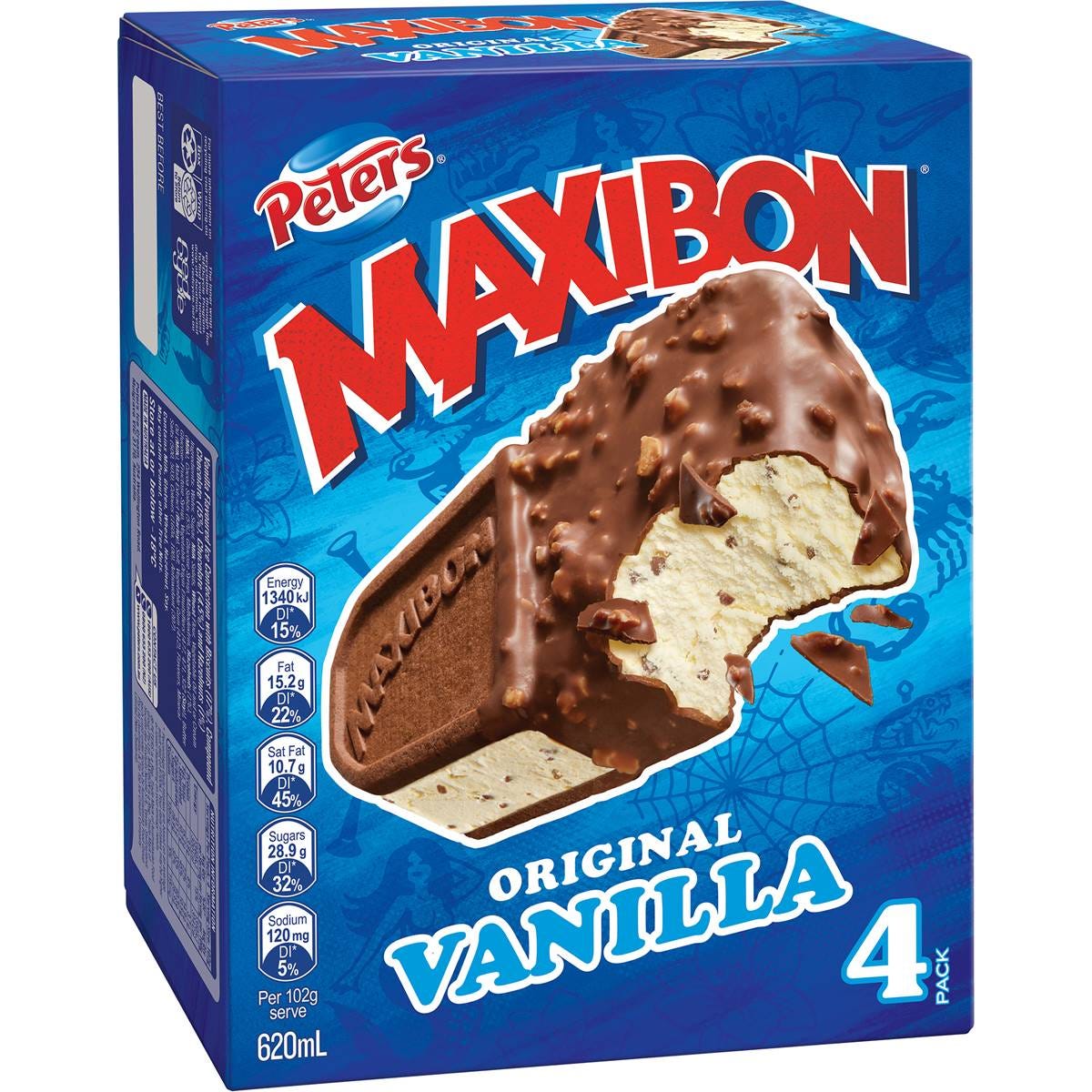 Peters Maxibon Vanilla 4 Pack | Woolworths