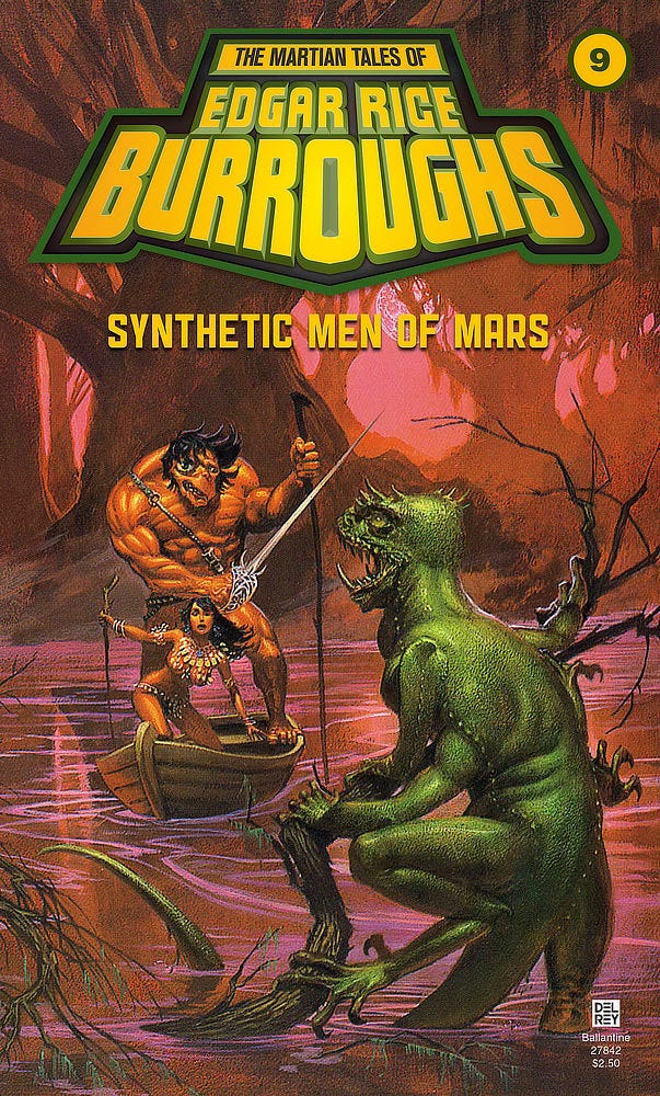 Book cover for SYNTHETIC MEN OF MARS by Edgar Rice Burroughs, published by Del Rey