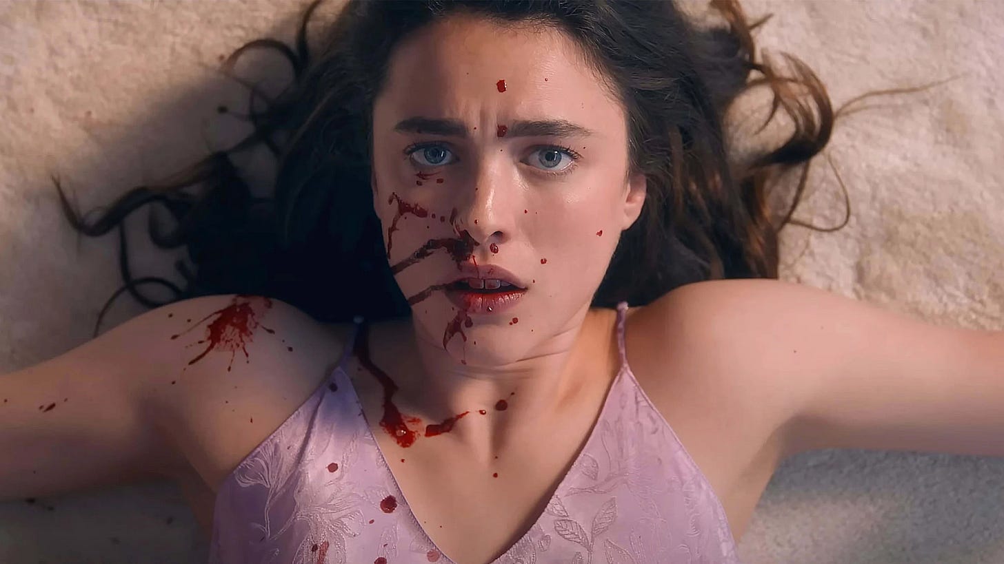 Margaret Qualley is at the centre of the bloodshed in The Substance