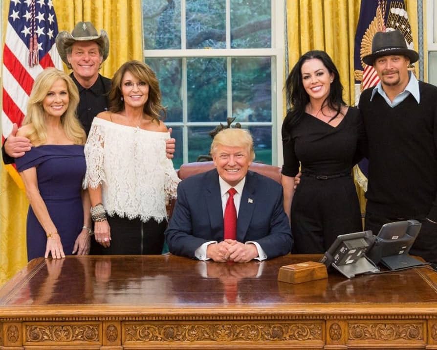 President Donald Trump With Guests Ted Nugent Kid Rock Sarah Palin Photo  White House Photos Artwork 8x12