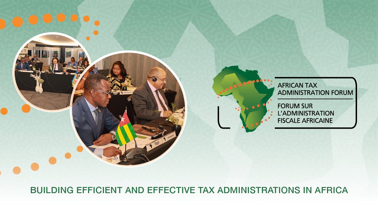 May be a doodle of 4 people, map and text that says 'AFRICAN TAX ADMINISTRATION FORUM FORUM SUR L'ADMINISTRATION FISCALE AFRICAINE BUILDING EFFICIENT AND EFFECTIVE TAX ADMINISTRATIONS IN AFRICA'