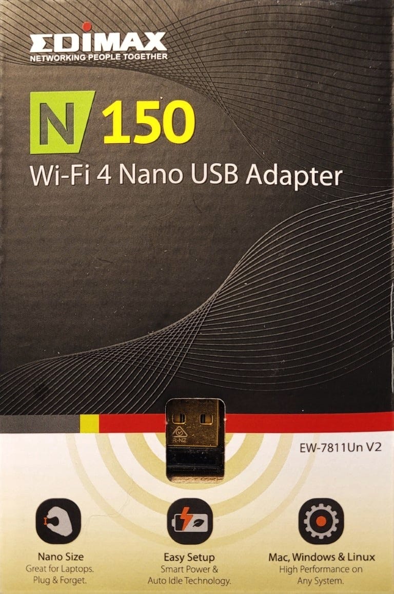 Edimax Wi-Fi 4 802.11n Adapter for PC N150 Nano USB Adapter