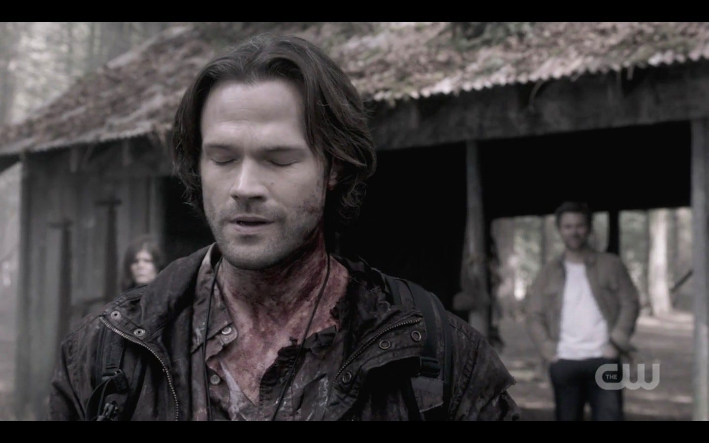 sam winchester bloodied neck supernatural with lucifer return