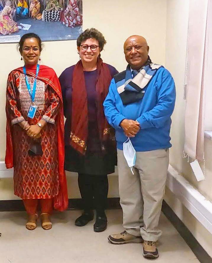 Left to right: UNICEF’s Social & Behavior Change Manager, Rachana Sharma, Wendi Stein, and PMC’s Country Director for Ethiopia Dr. Hailegnaw Eshete Left to right: UNICEF’s Social & Behavior Change Manager, Rachana Sharma, Wendi Stein, and PMC’s Country Director for Ethiopia Dr. Hailegnaw Eshete