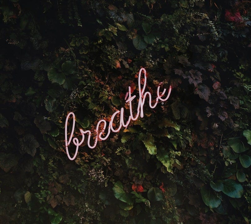 Breathe neon signage