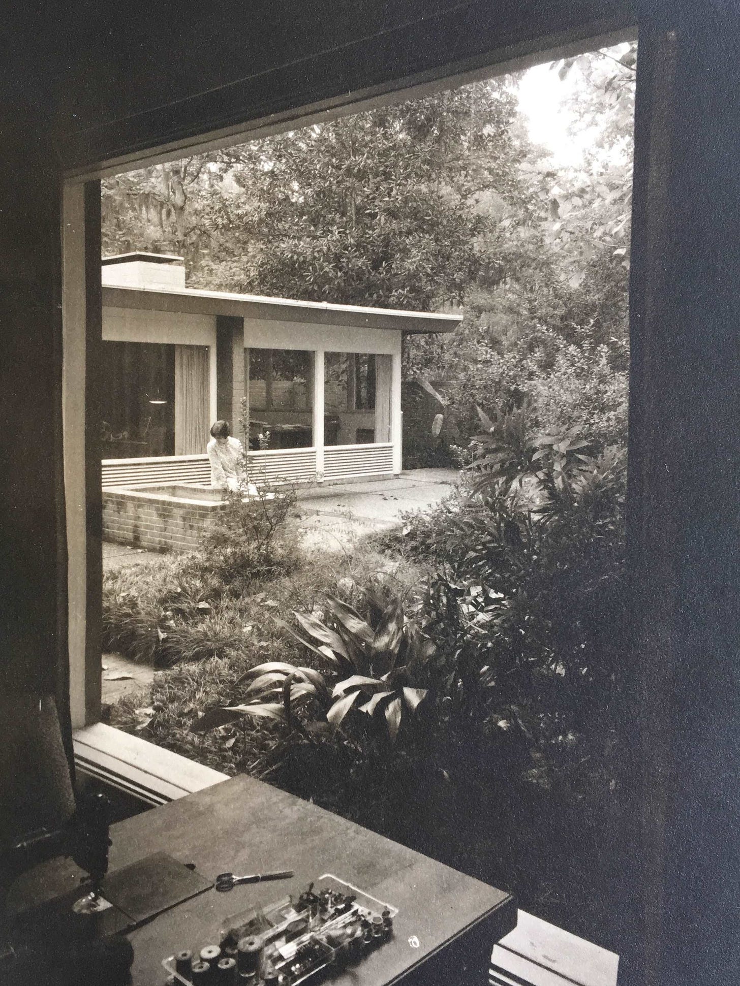 Facing back patio of the Kenneth C. and Carolyn B. Landry House, circa mid-1960s