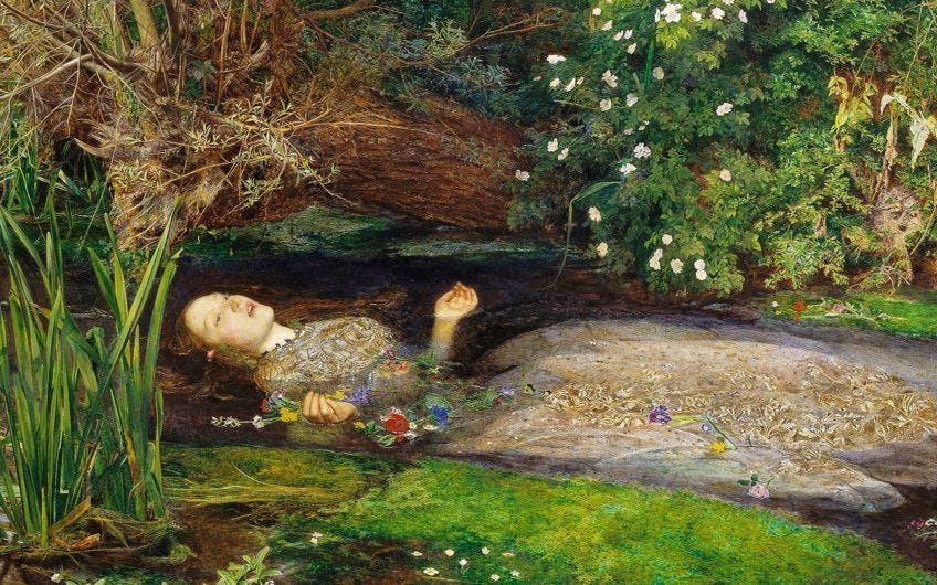 the painting "Ophelia" by John Everett Millais